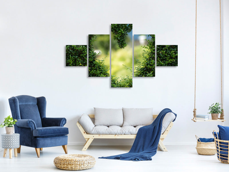 5-piece-canvas-print-the-heart-in-the-hedge