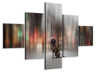 5-piece-canvas-print-the-light-lies-down-on-broadway