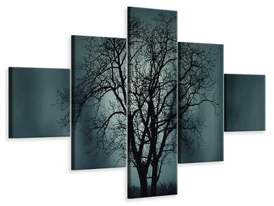 5-piece-canvas-print-the-tree-in-darkness