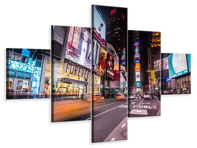 5-piece-canvas-print-times-square-at-night