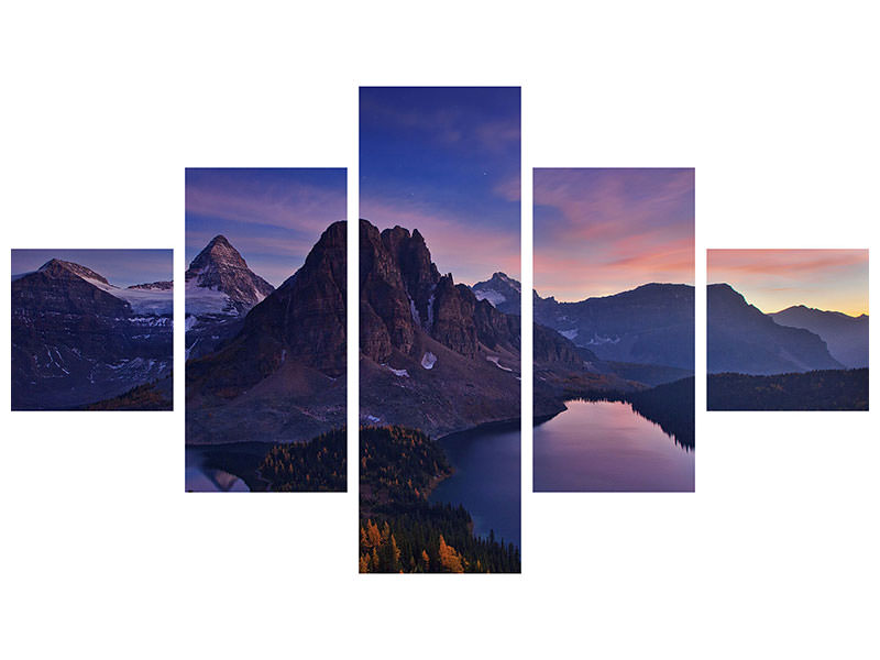 5-piece-canvas-print-twilight-at-mount-assiniboine