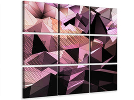 9-piece-canvas-print-3d-crystal-structure