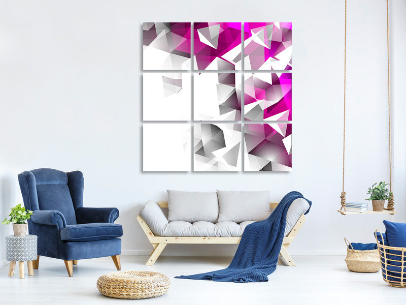 9-piece-canvas-print-3d-crystals-pink