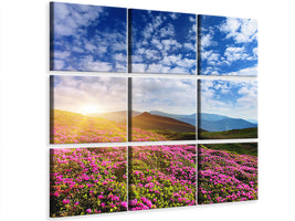 9-piece-canvas-print-flowery-mountain-landscape