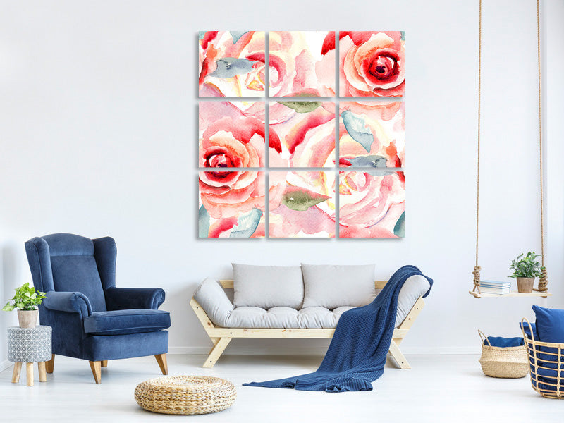 9-piece-canvas-print-painting-rose