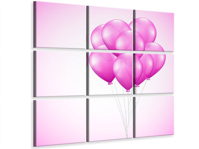 9-piece-canvas-print-pink-balloons