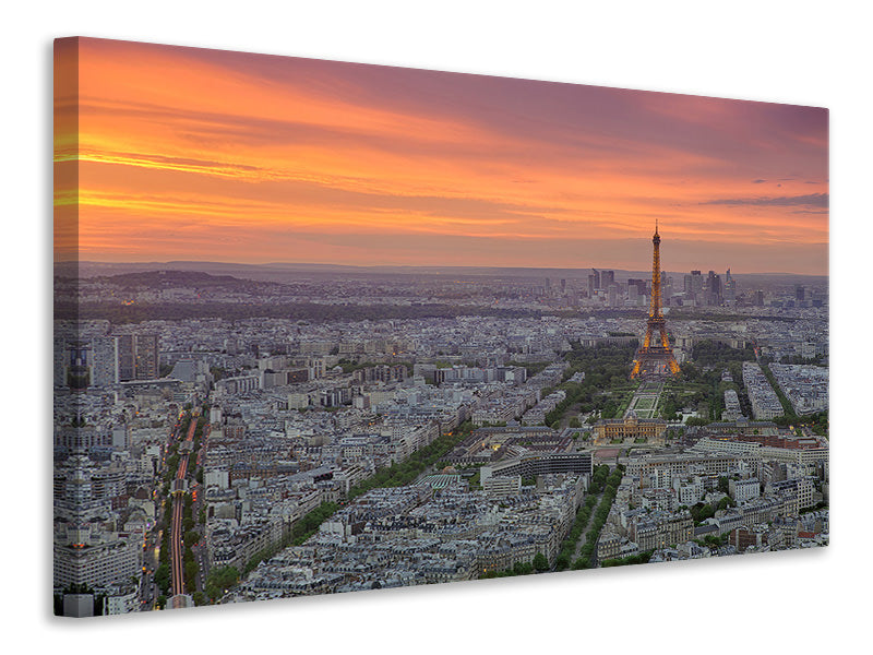 canvas-print-paris-skyline-at-sunset