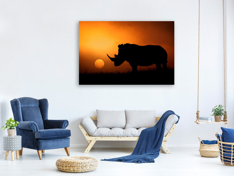 canvas-print-rhino-sunrise