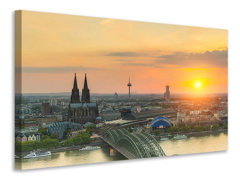 canvas-print-skyline-cologne-at-sunset