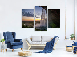 modern-3-piece-canvas-print-evening-mood-at-the-waterfall