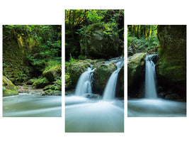 modern-3-piece-canvas-print-falling-water-in-the-wood