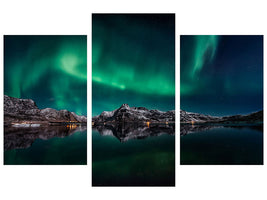 modern-3-piece-canvas-print-lofoten-aurora-reflection