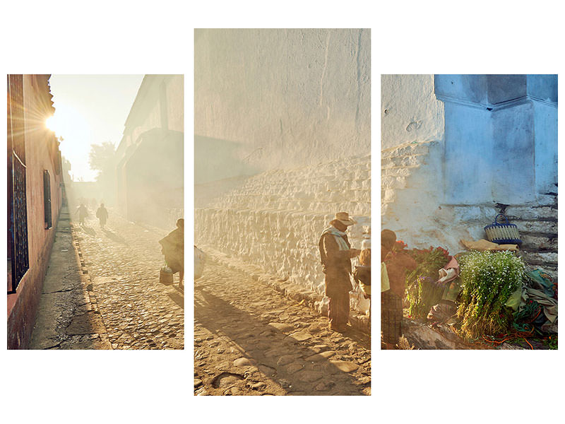 modern-3-piece-canvas-print-morning-in-city-chichicastenango