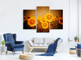 modern-3-piece-canvas-print-retro-sunflower