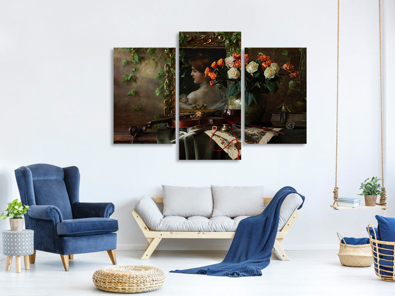 modern-3-piece-canvas-print-still-life-with-violin-and-flowers-ii