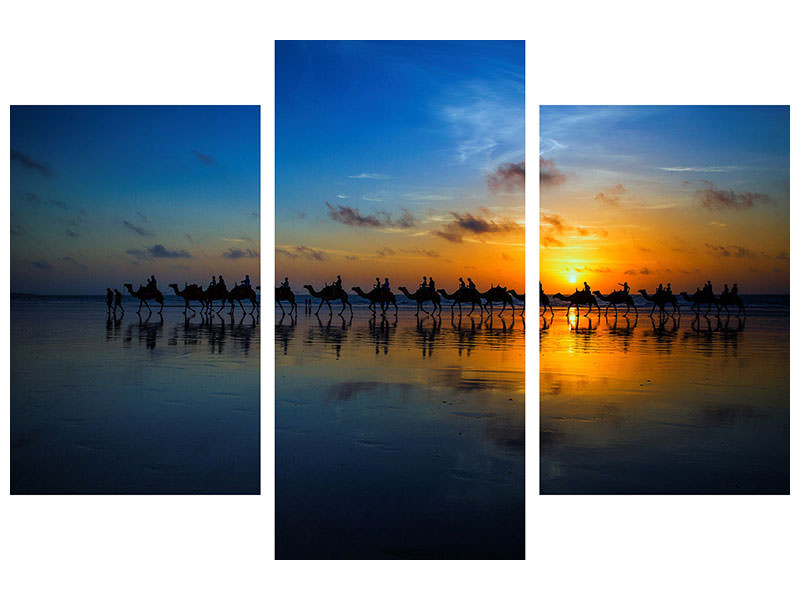 modern-3-piece-canvas-print-sunset-camel-ride