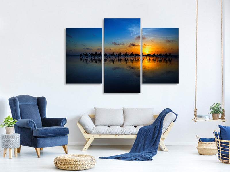 modern-3-piece-canvas-print-sunset-camel-ride