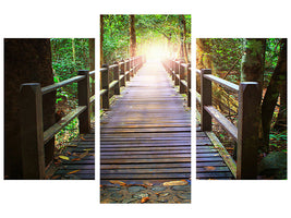 modern-3-piece-canvas-print-the-bridge-in-the-forest