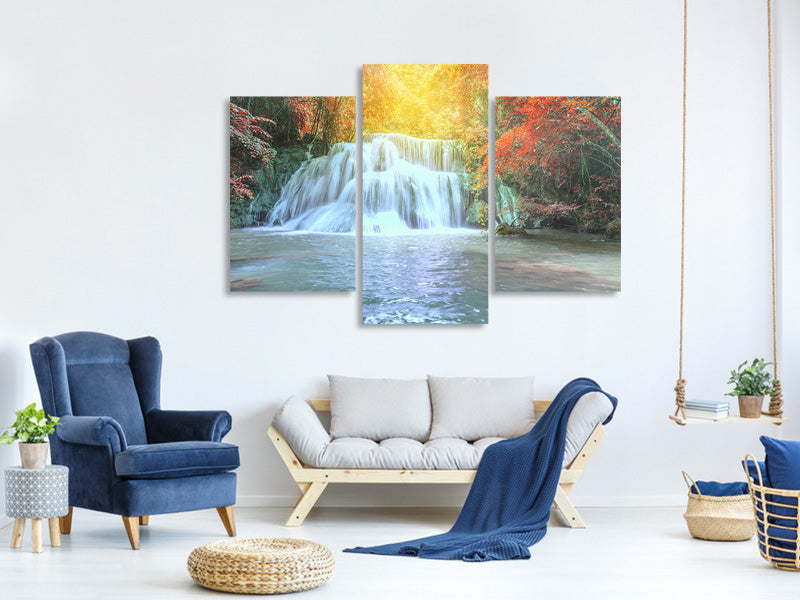 modern-3-piece-canvas-print-waterfall-in-light