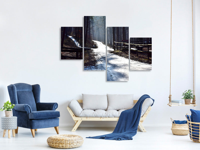 modern-4-piece-canvas-print-a-path-in-the-snow