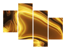 modern-4-piece-canvas-print-abstract-liquid-gold