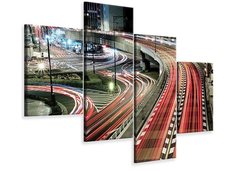 modern-4-piece-canvas-print-chaotic-traffic