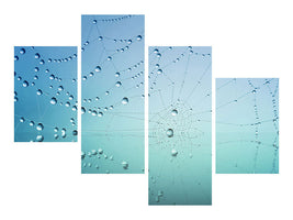 modern-4-piece-canvas-print-cobweb-in-morning-dew