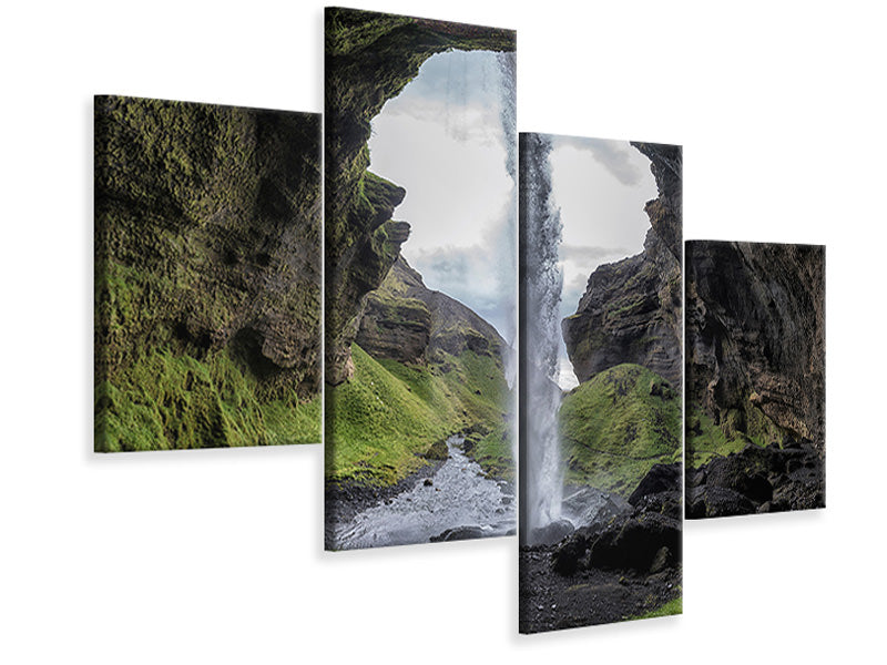 modern-4-piece-canvas-print-hidden-waterfall