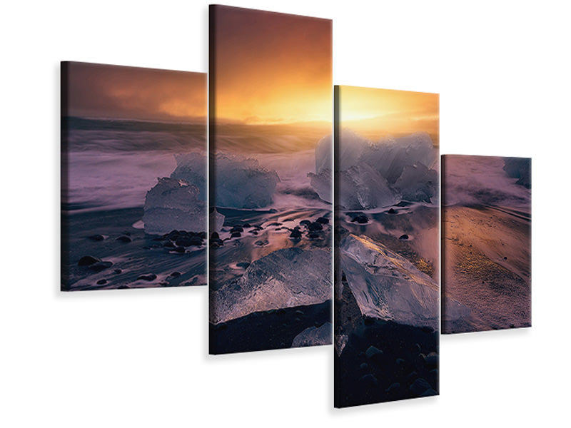 modern-4-piece-canvas-print-jokulsarlonas-sunrise-ii