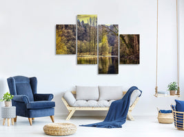 modern-4-piece-canvas-print-lake-in-the-forest