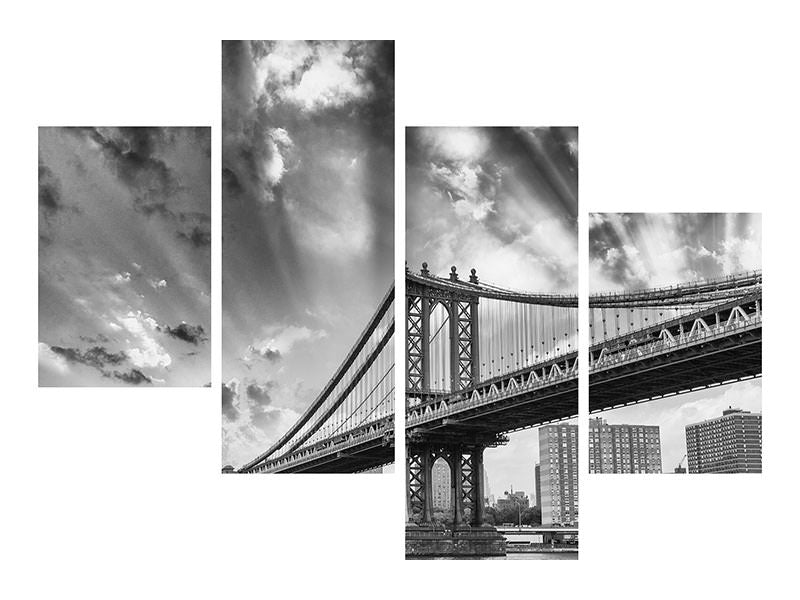 modern-4-piece-canvas-print-manhattan-bridge