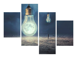 modern-4-piece-canvas-print-moon-lamp