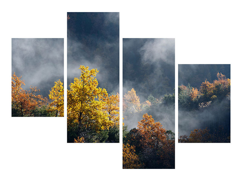 modern-4-piece-canvas-print-moonlight-forest