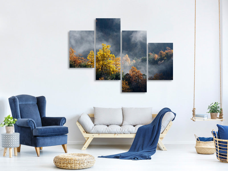 modern-4-piece-canvas-print-moonlight-forest