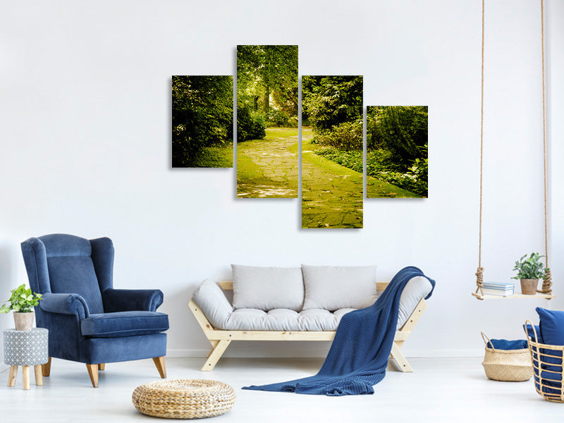 modern-4-piece-canvas-print-moss-covered-path