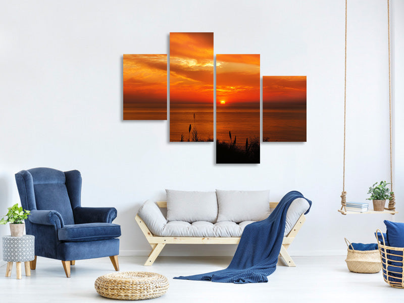 modern-4-piece-canvas-print-peaceful-evening-mood-by-the-sea