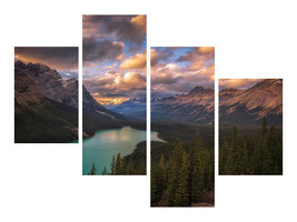 modern-4-piece-canvas-print-peyto-lake-at-dusk