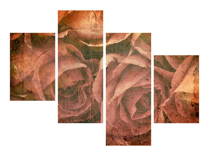 modern-4-piece-canvas-print-rose-bouquet