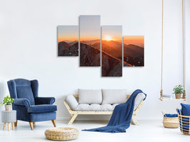 modern-4-piece-canvas-print-running-on-the-ridge