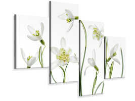 modern-4-piece-canvas-print-spring-snowdrops