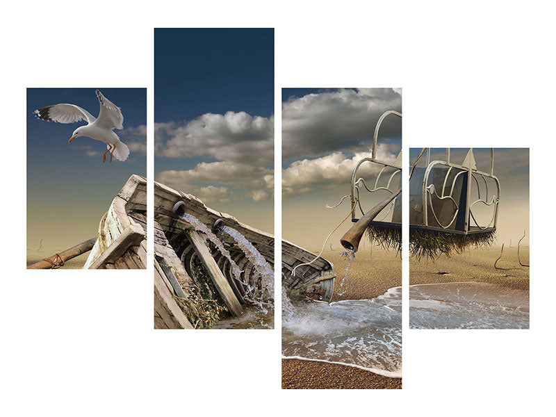 modern-4-piece-canvas-print-stranded-wreck