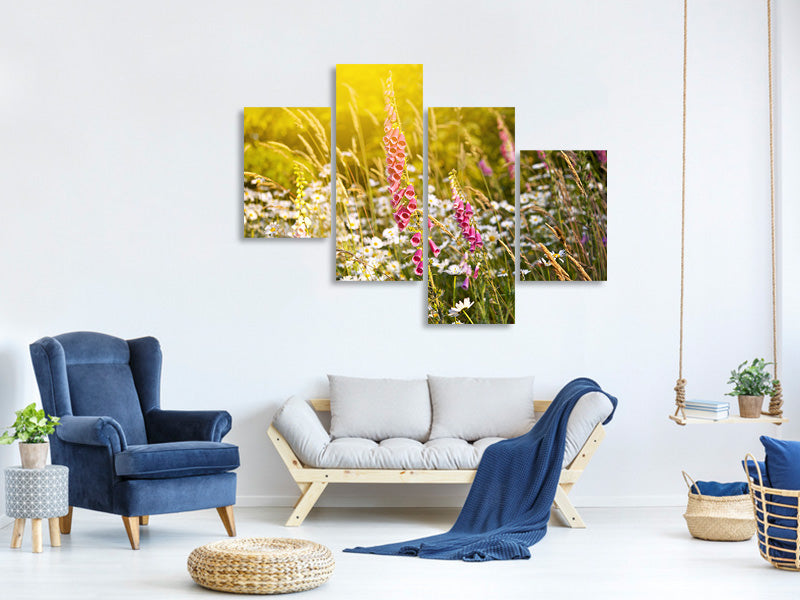 modern-4-piece-canvas-print-summer-flower-meadow