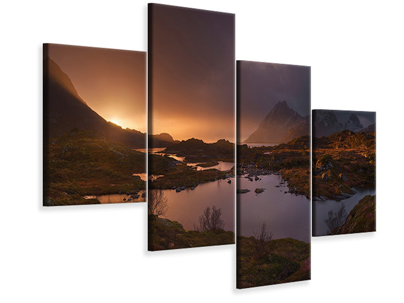 modern-4-piece-canvas-print-sunrise-over-lofoten