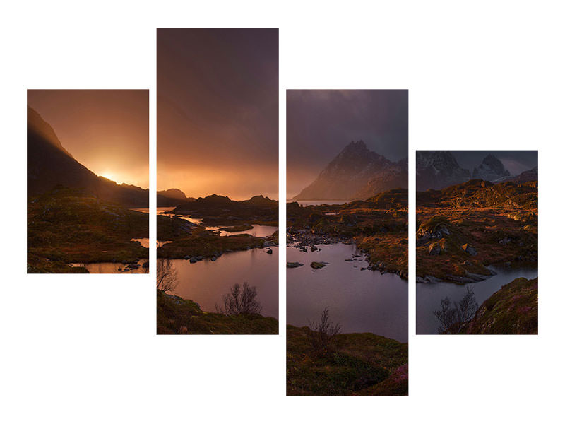 modern-4-piece-canvas-print-sunrise-over-lofoten