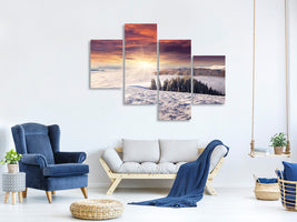 modern-4-piece-canvas-print-sunrise-winter-landscape