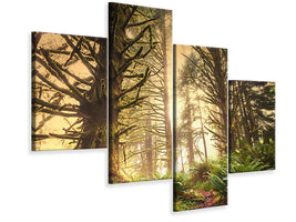 modern-4-piece-canvas-print-sunset-in-jungle