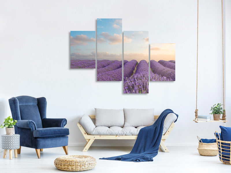 modern-4-piece-canvas-print-the-blooming-lavender-field