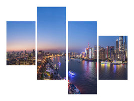 modern-4-piece-canvas-print-the-blue-hour-in-shanghai