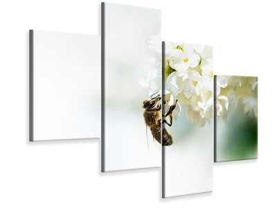 modern-4-piece-canvas-print-the-bumblebee-and-the-flower