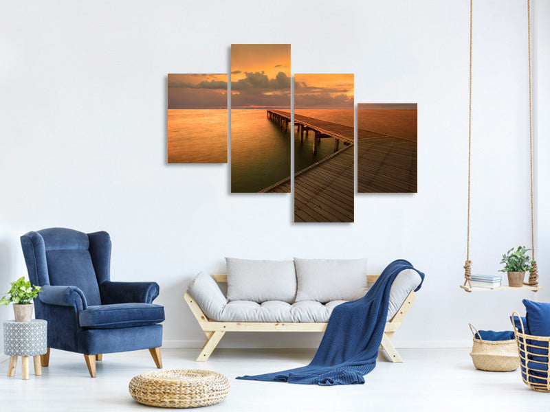 modern-4-piece-canvas-print-the-footbridge-by-the-sea